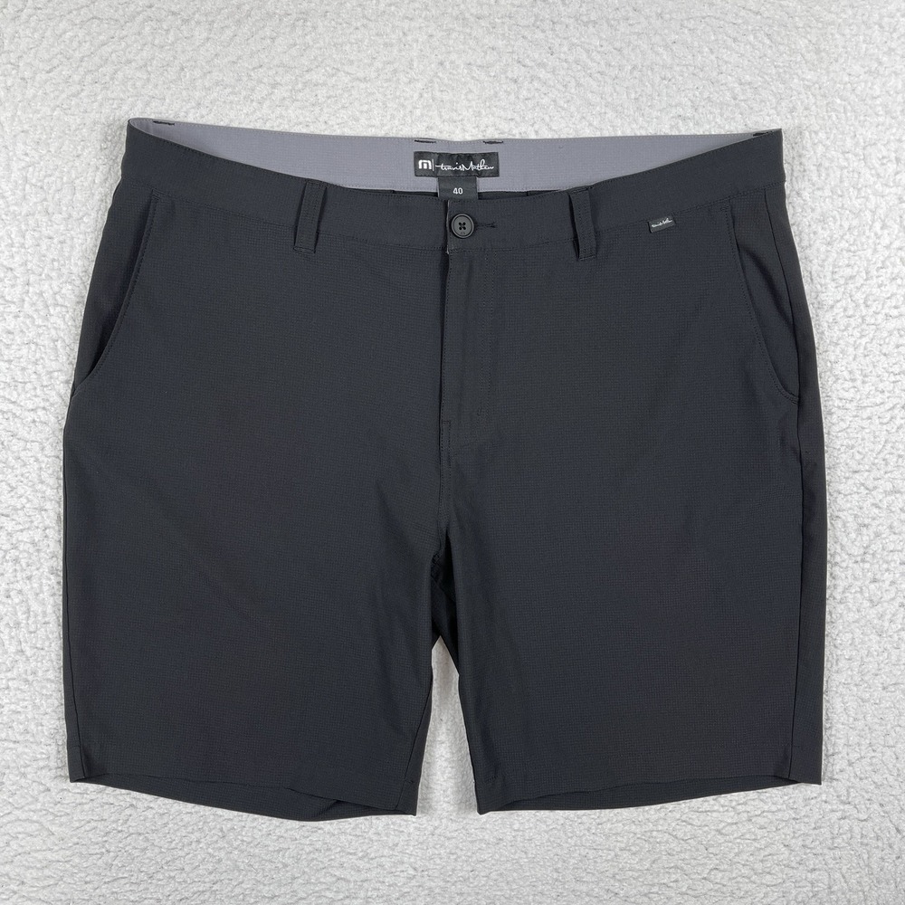 Travis Mathew Shorts Mens 40 Black Stretch Performance Golf Travel Vacation